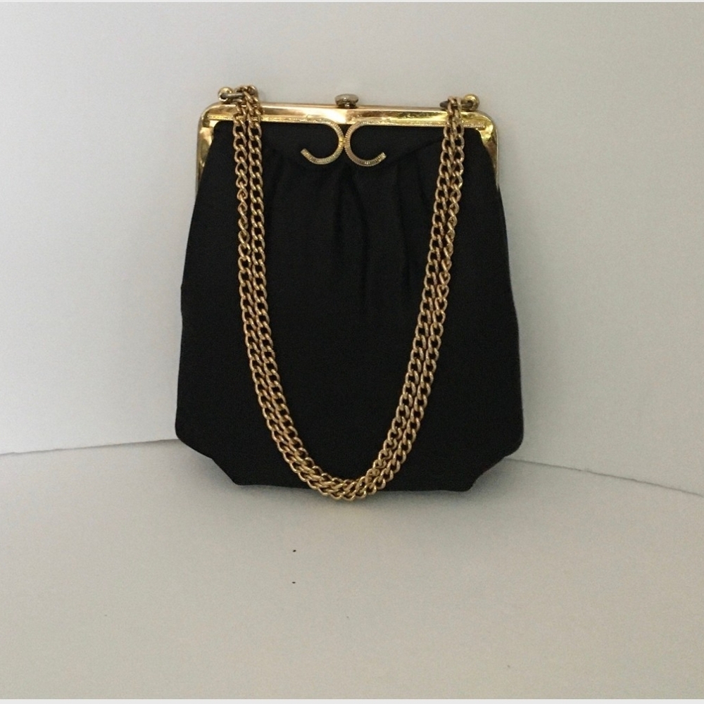 Mardane Purse, Vintage 50’s Purse, Vintage Black Wrist Purse